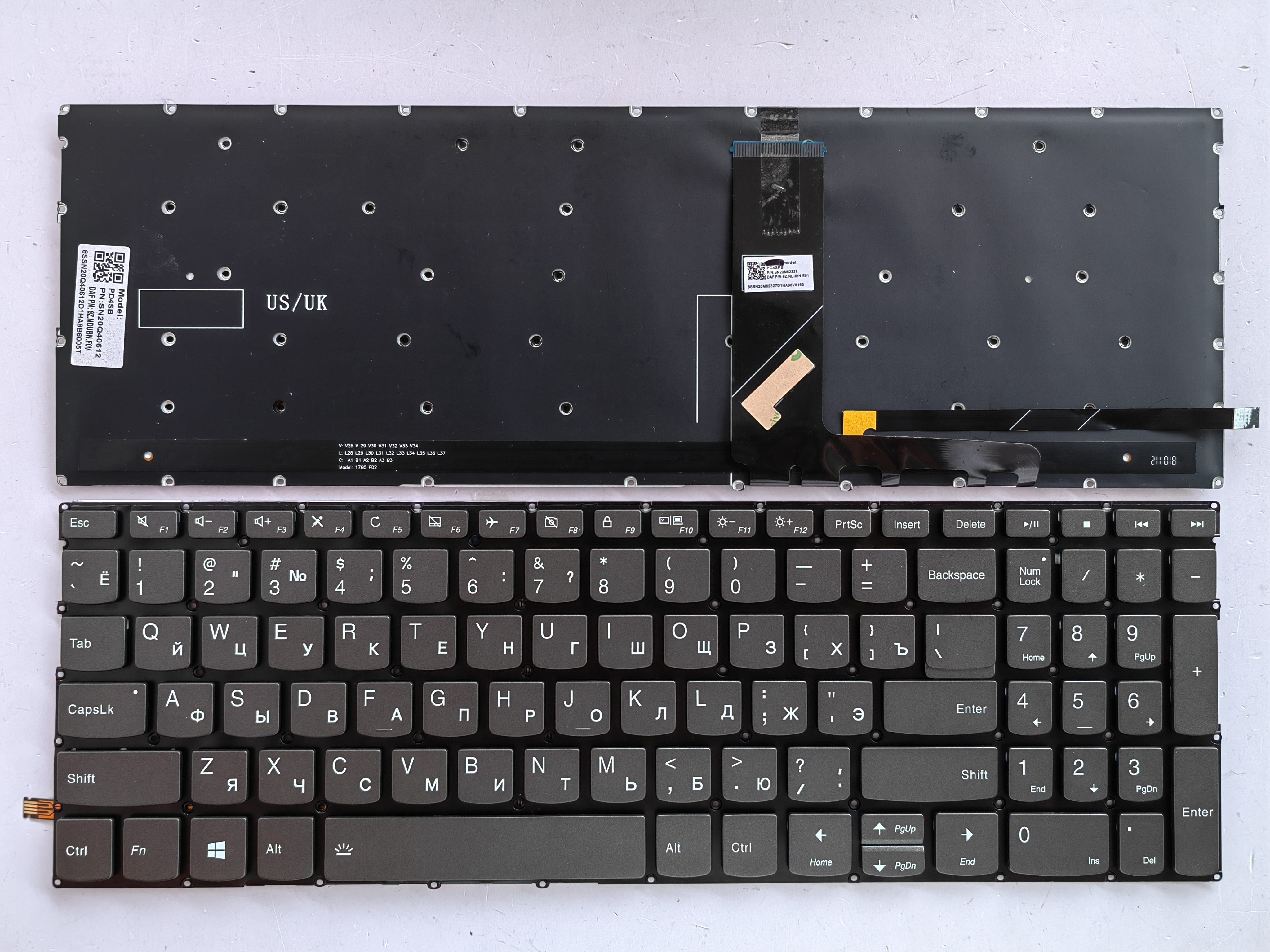 Picture of New Replacement Laptop Keyboard For LENOVO C740-15/S540-15/S340-15/E53-80 Grey Backlit (OEM) RU Layout